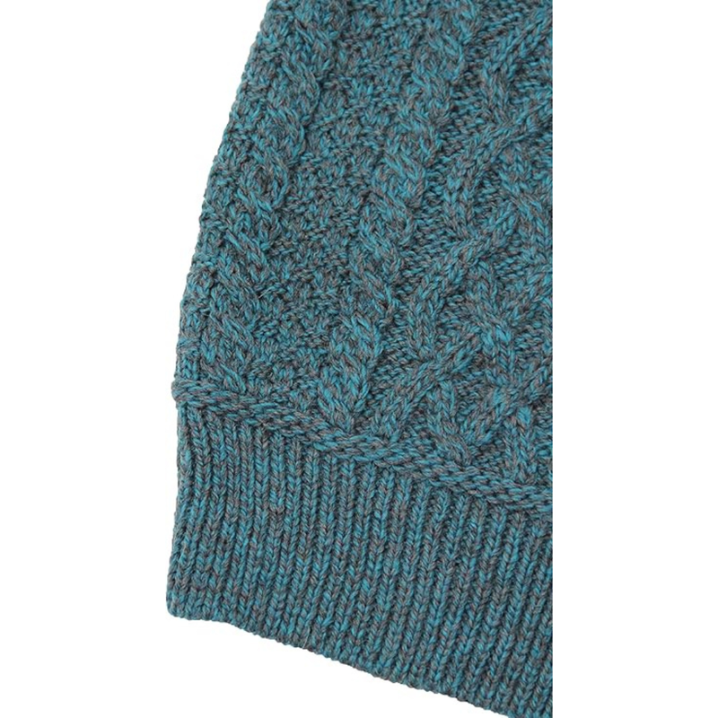 Men's Soft Irish Cable Knit Shawl Collar Sweater - Peacock